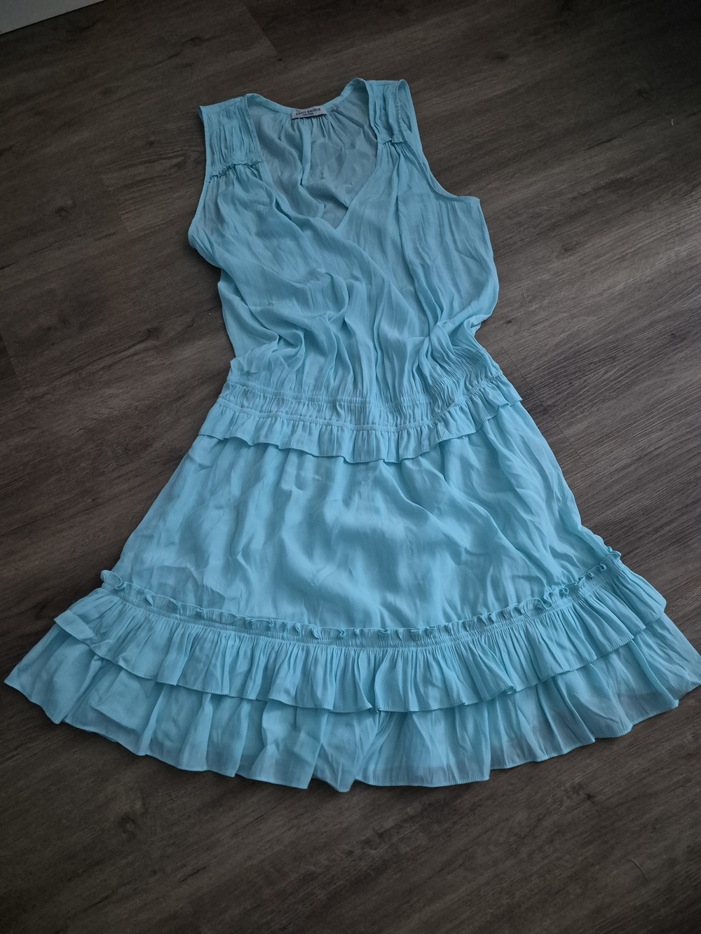 Ramy Brook Aqua Sleeveless Ruffle Casual Dress - Picture 2 of 2